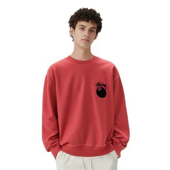 ⭐️ Stüssy Pigment-Dyed Guava Pink 8-Ball Crewneck - Size Small - Picture 5 of 7
